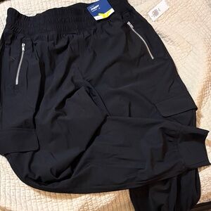 Old Navy Black Jogger Pants with Zipper Pockets